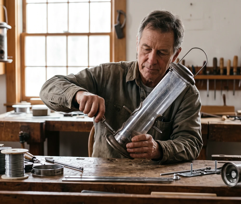 Older man working in workshop