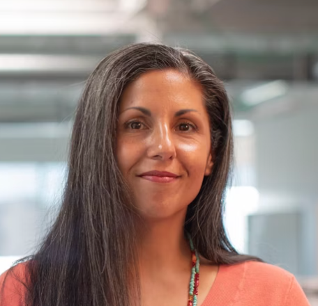 Smiling dark haired woman portrait